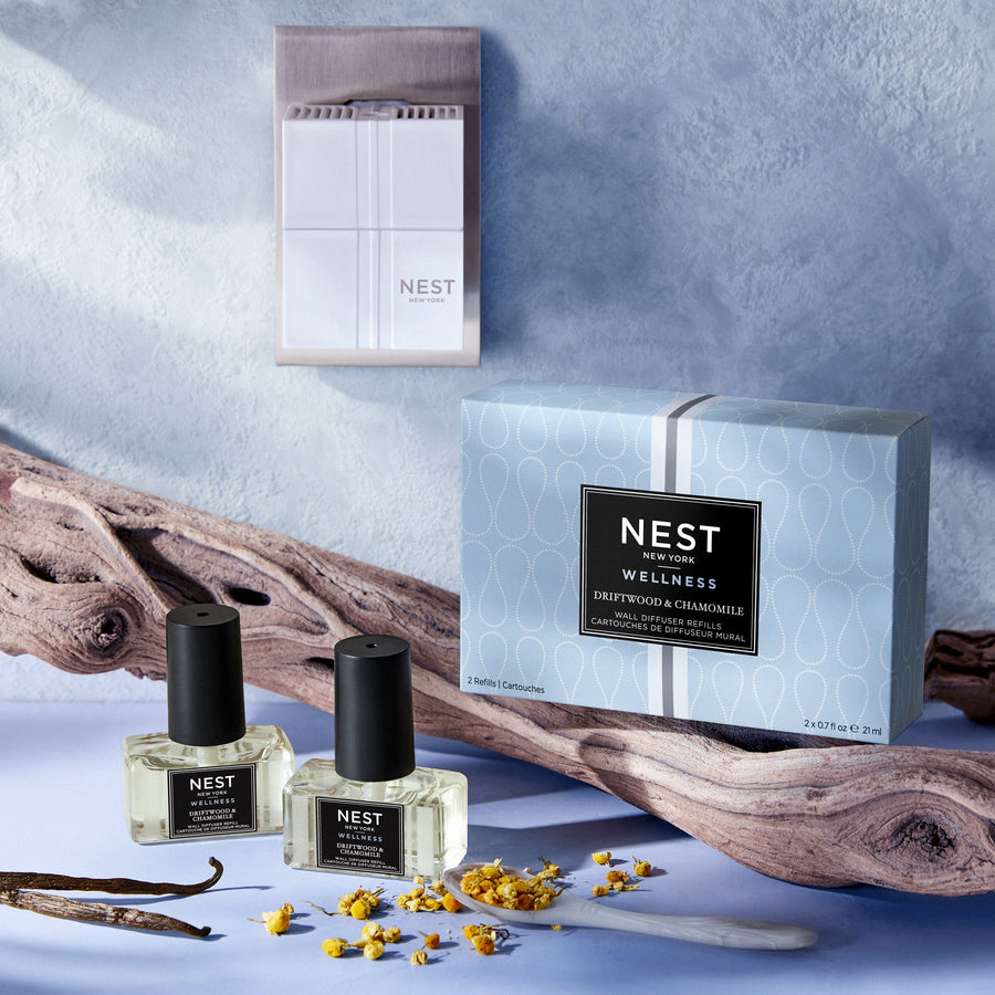 Driftwood & Chamomile Refills for Wall Diffuser by NEST New York with driftwood and spices