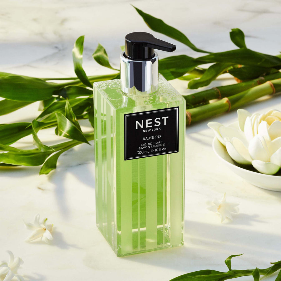 Bamboo Liquid Soap by NEST New York with bamboo and flowers