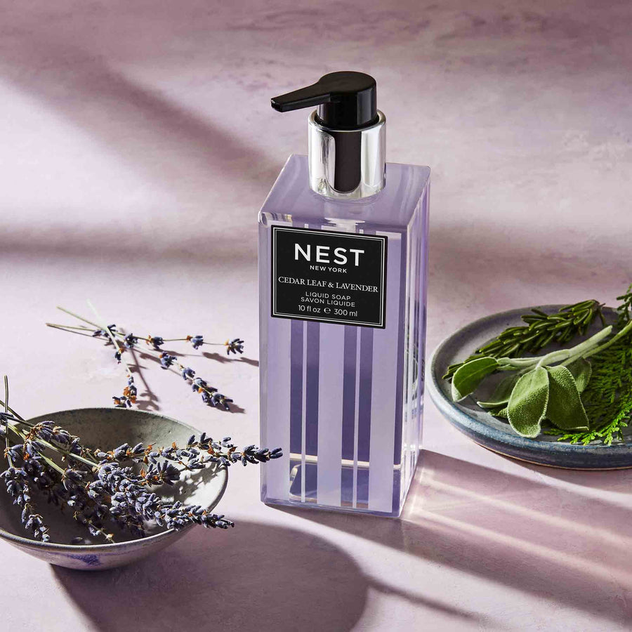 Cedar Leaf & Lavender Liquid Soap by NEST New York with cedar and lavender