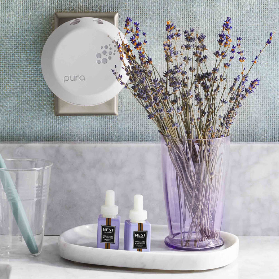 Cedar Leaf & Lavender Refill Duo for Pura Smart Home Fragrance Diffuser by NEST New York with Pura and lavender