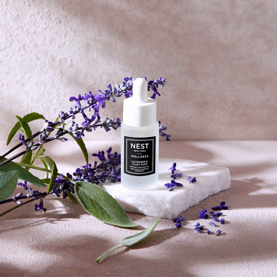Lavender & Clary Sage Misting Diffuser Oil by NEST New York with lavender and sage