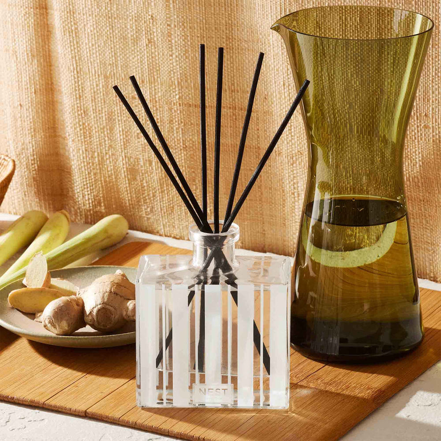 Lemongrass & Ginger Reed Diffuser by NEST New York with ginger, lemongrass, and vase
