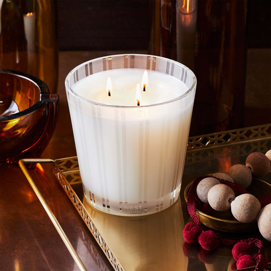 Moroccan Amber 3-Wick Candle by NEST New York with tray