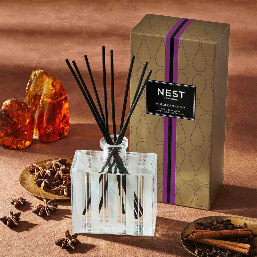 Moroccan Amber Reed Diffuser by NEST New York with spices and amber
