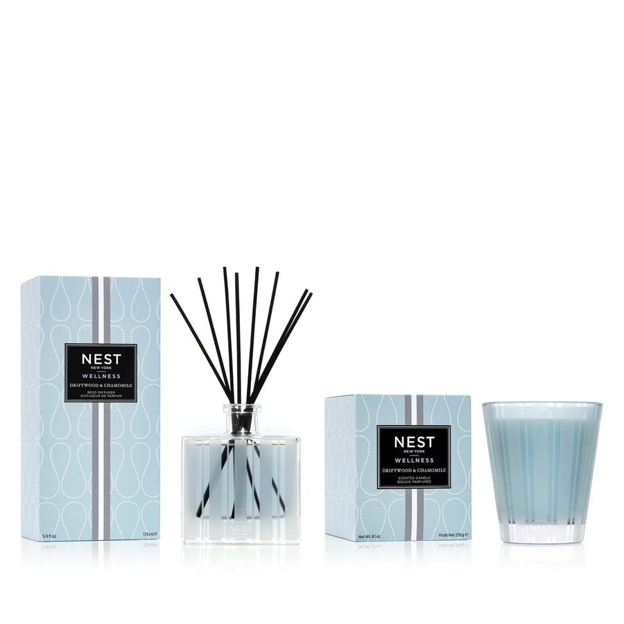 Driftwood & Chamomile Classic Candle & Diffuser Set by NEST New York