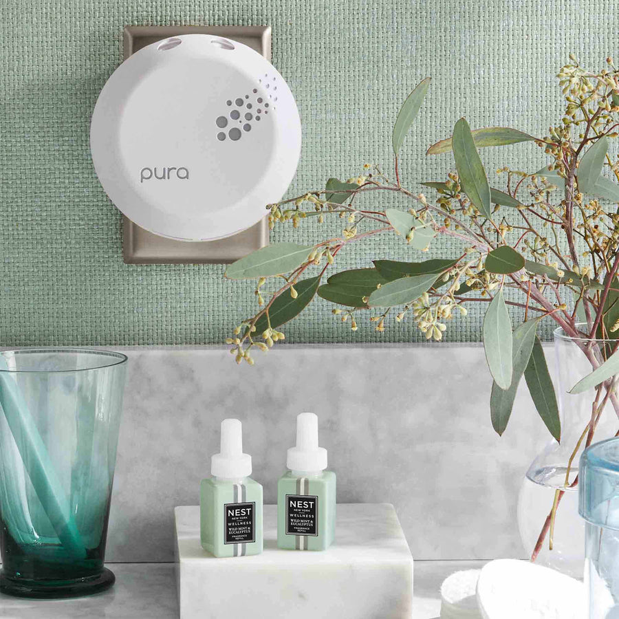 Wild Mint & Eucalyptus Refill Duo for Pura Smart Home Fragrance Diffuser by NEST New York with Pura and eucalyptus