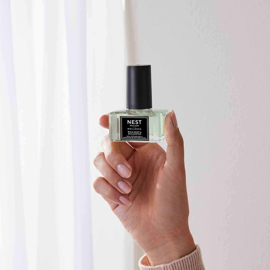 Wild Mint & Eucalyptus Refill for Wall Diffuser by NEST New York with hand model